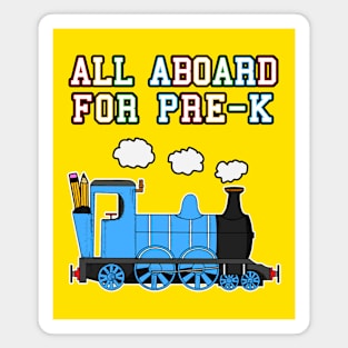 All Aboard For Pre-K Steam Train (Blue) Magnet